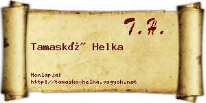 Tamaskó Helka névjegykártya